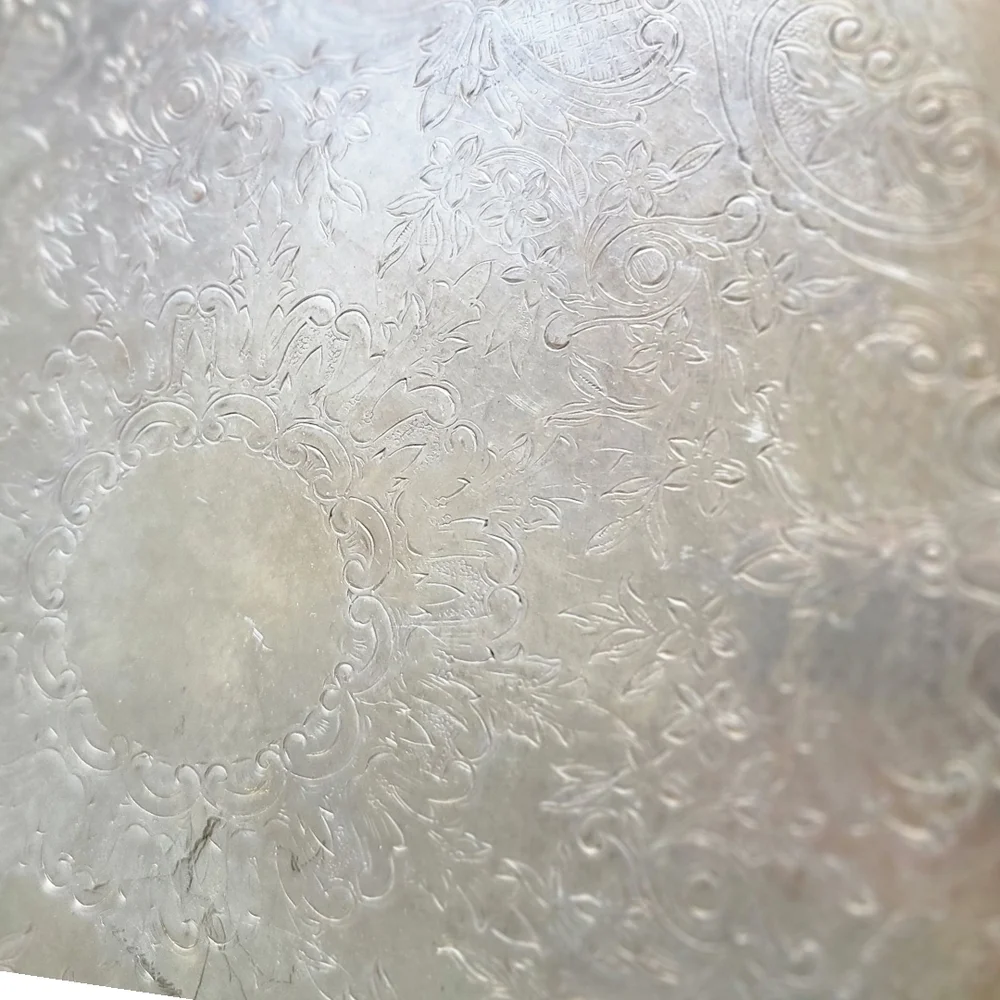 Vintage  1883 F.B. ROGERS SILVER CO.Elegant Silver On Copper Serving Tray